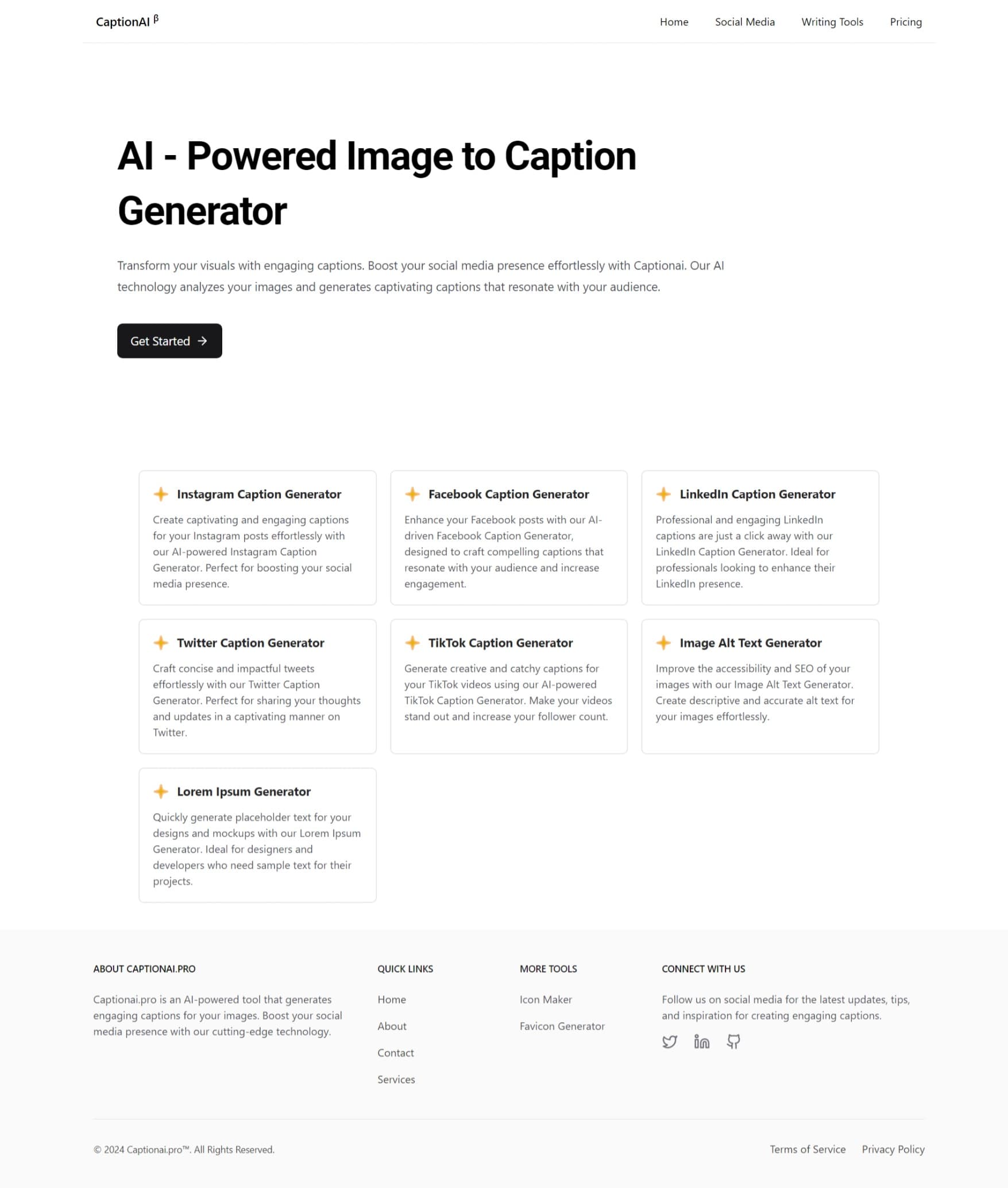 CaptionAI - AI powered caption generator.